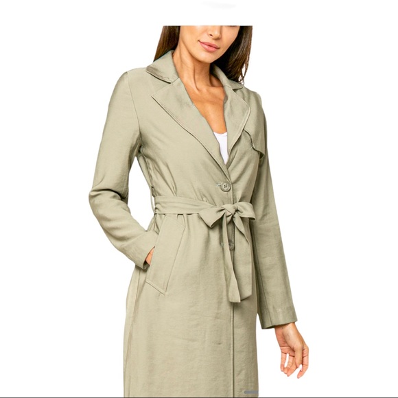 Love Token Nikko Trench Coat Spring Summer Transitional Jacket pistachio Green … - Picture 2 of 8